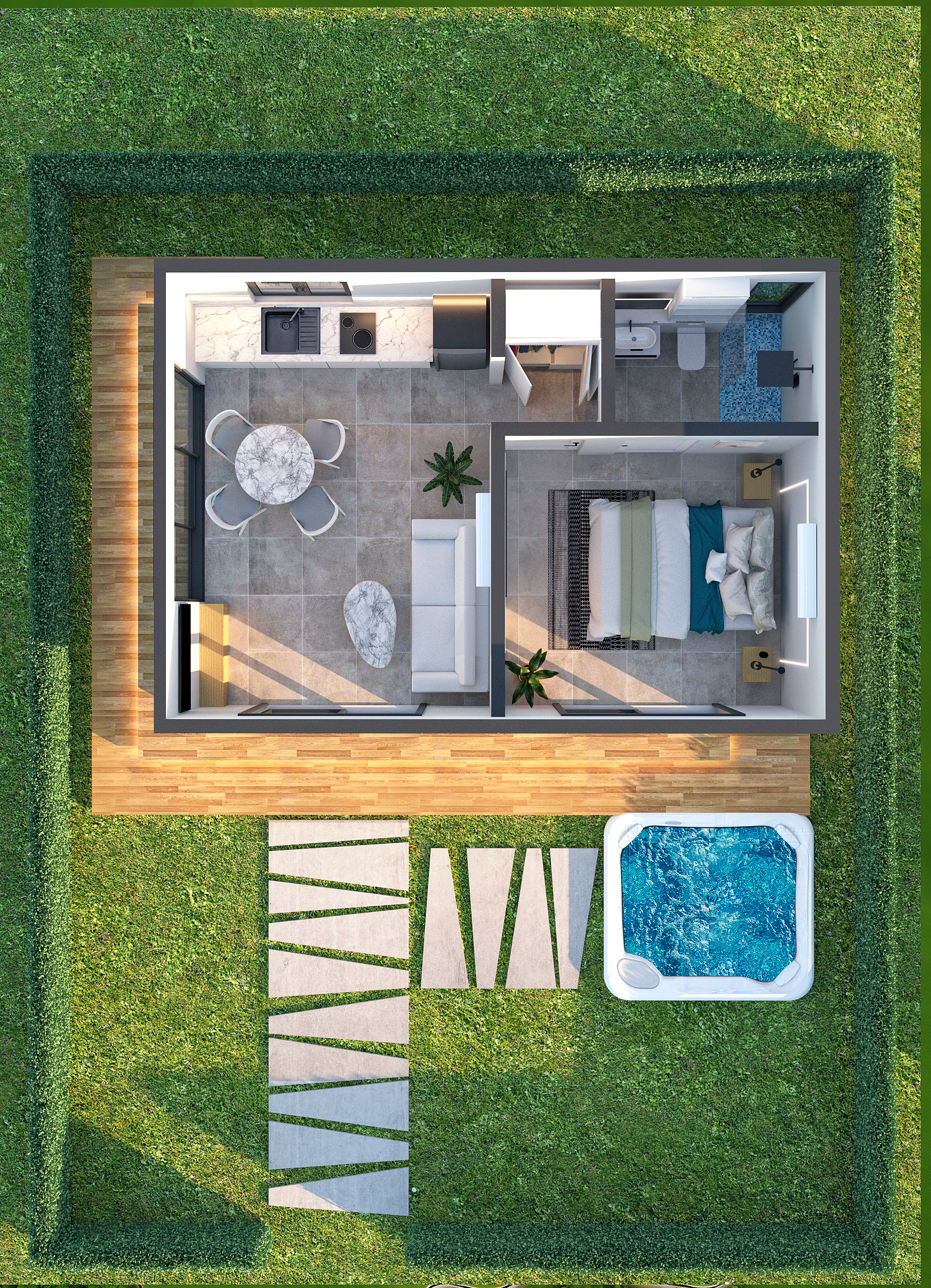 3D Isometric Eco Suite Plan