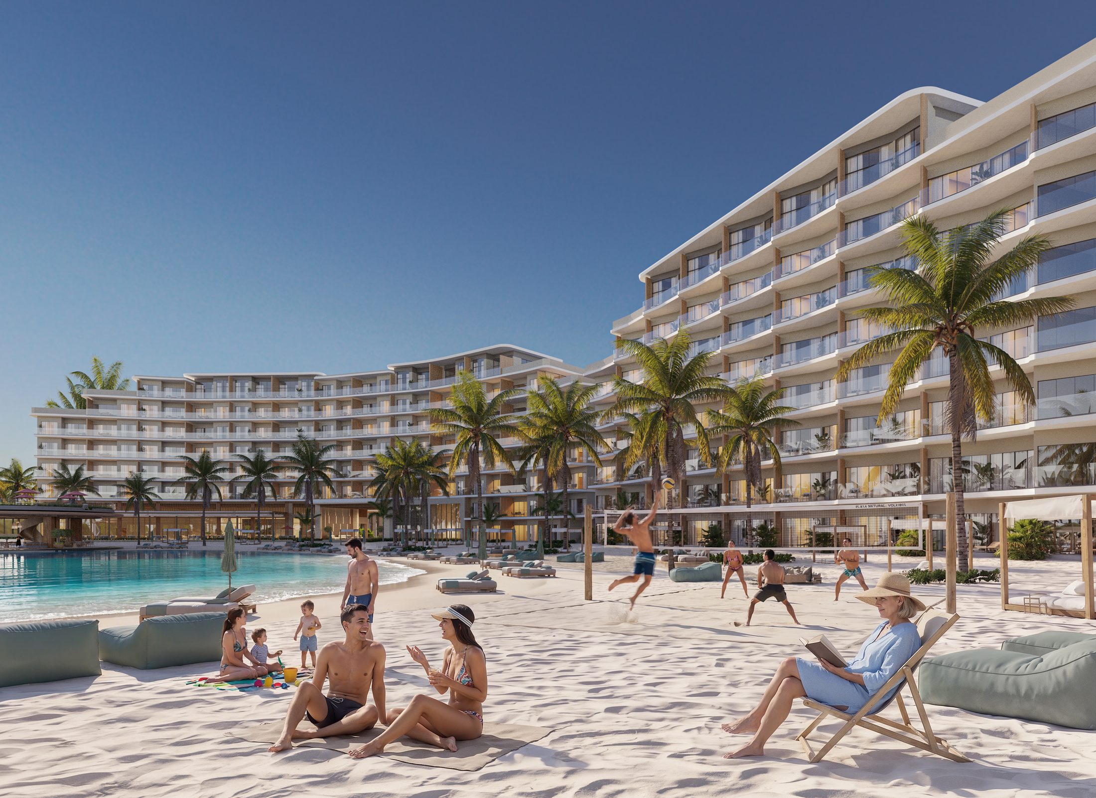 Beach frente a la Crystal Lagoon