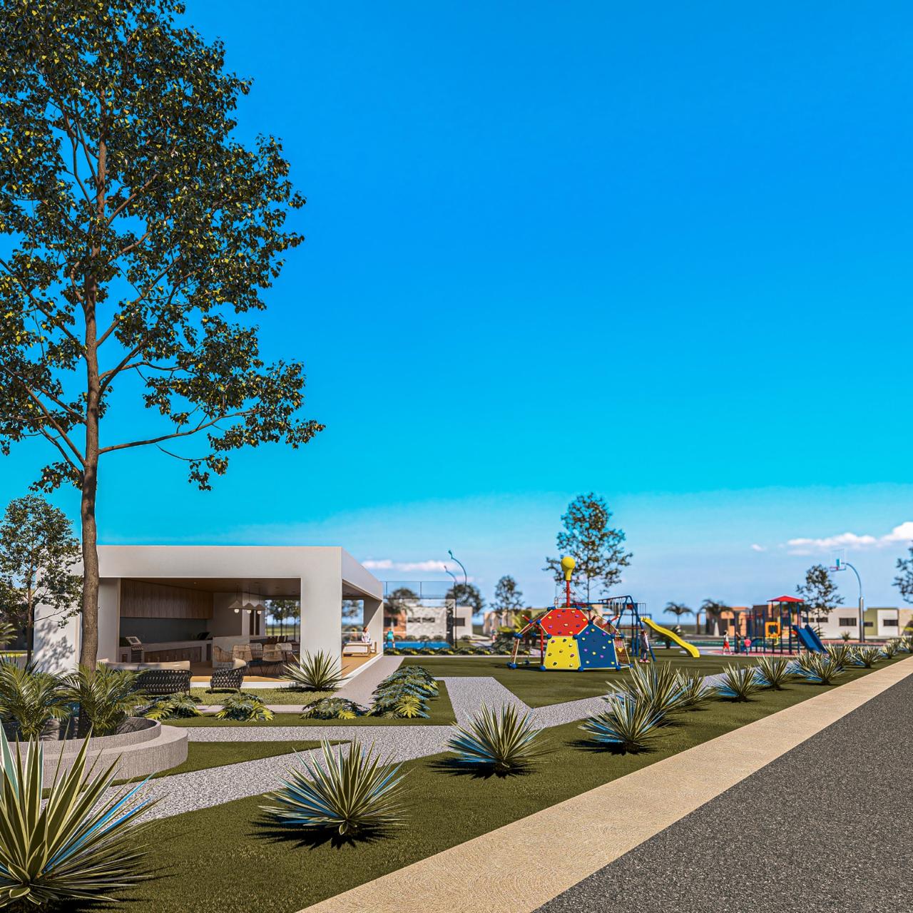 Fachada 3D de Villa Esmeralda