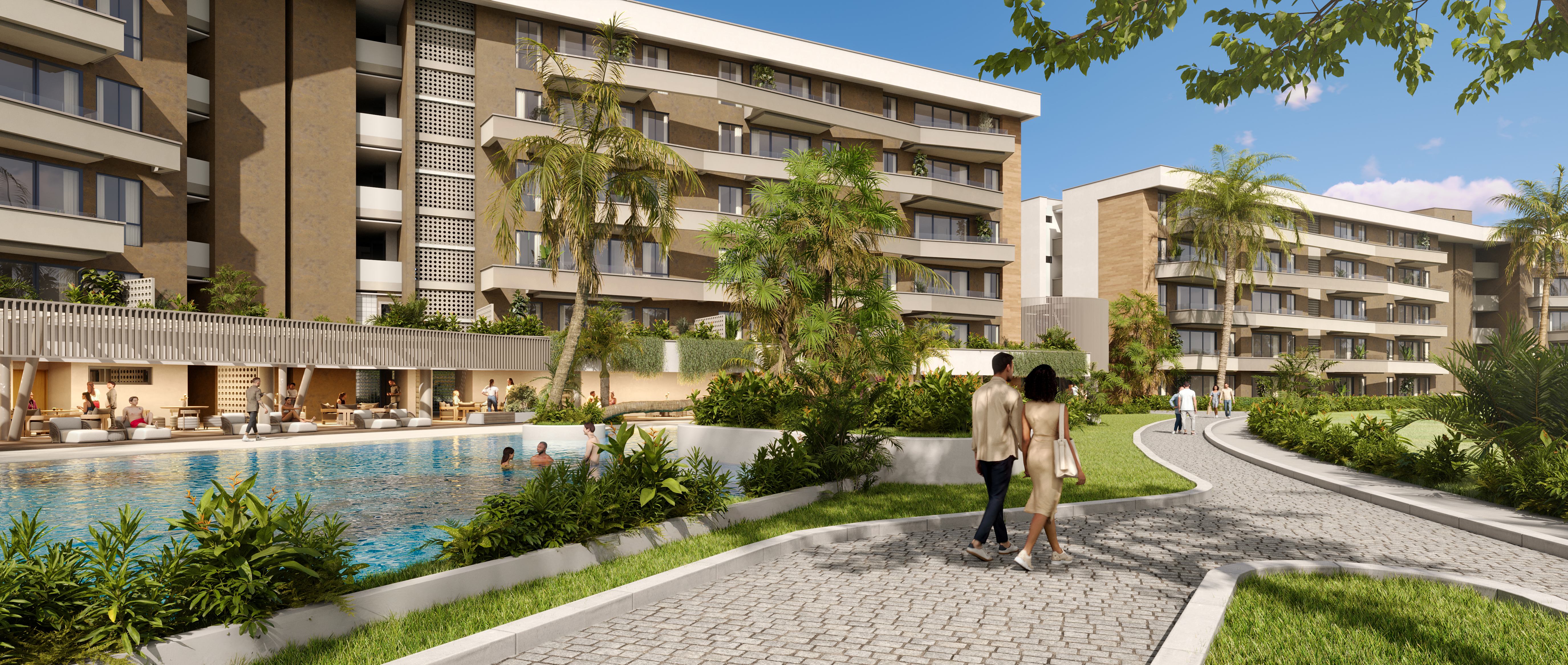 Palm View exterior promenade